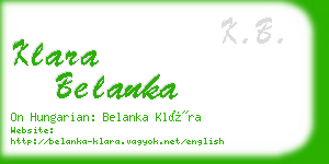 klara belanka business card